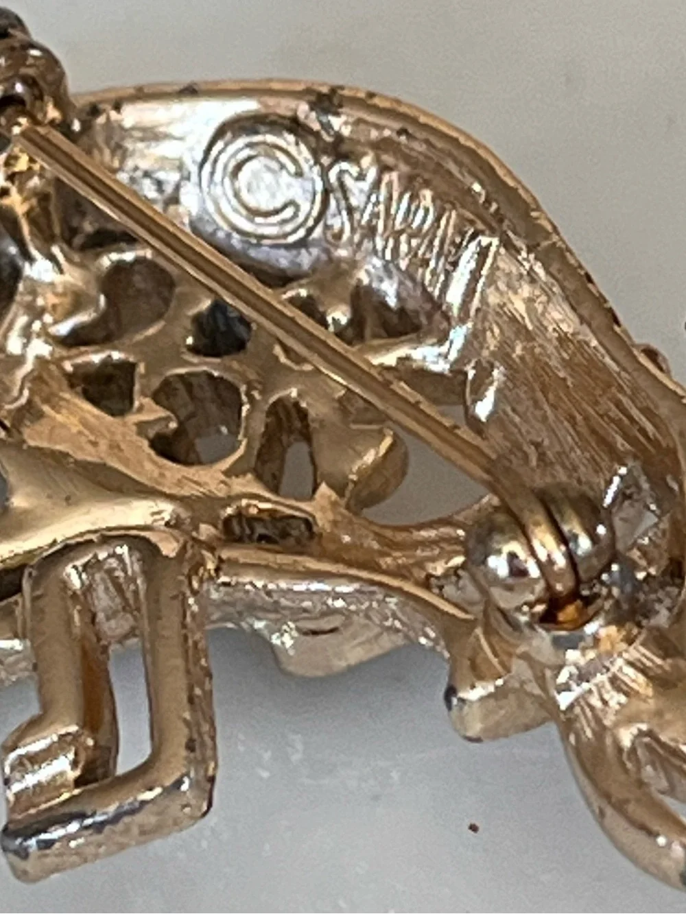 Vintage Gold Elephant Brooch Pin by Sarah Coventry